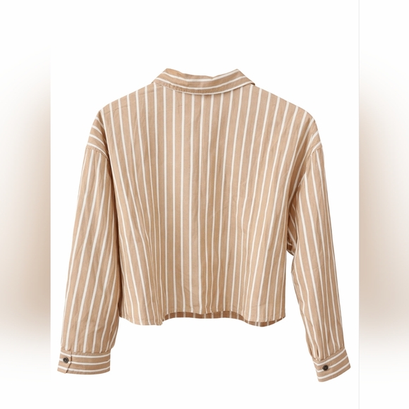 Everlane NWT The PJ Top Tan/White Stripe XS + M Loungewear - Picture 2 of 8